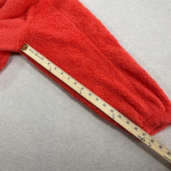 Free People Pullover Womens M Coral Pink Sherpa Half Zip Fleece - Picture 6 of 9